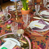 6 Round Placemats Blumen Orange