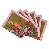 6 Napkins Blumen Green