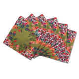 6 Napkins Blumen Green Offcut Version