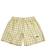 Spicy Window Pane Woven Bermuda Shorts - Yellow