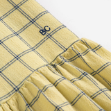 Spicy Window Pane Woven Dress - Yellow