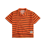 Striped Brick Terry Cloth Polo - Orange