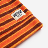 Striped Brick Terry Cloth Polo - Orange