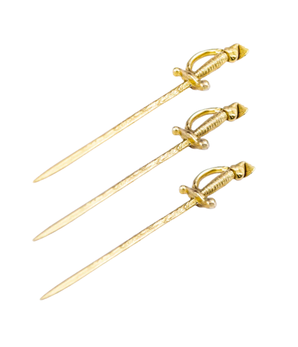 Sword Martini Picks - Brass