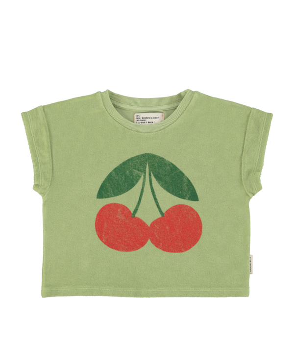 T'shirt - Light Olive W/ Cherry Print
