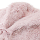 Girl Tabitha Faux Fur Coat With Shawl Collar - Pink