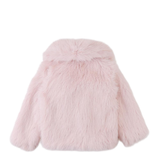 Girl Tabitha Faux Fur Coat With Shawl Collar - Pink