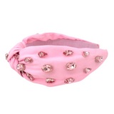 Teardrop Glass & Knot Headband - Pink