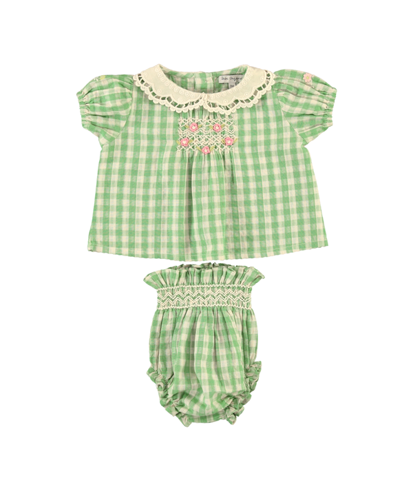 Tilia Baby Set - Green Gingham