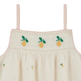 Top Bretelles Brode Citrons - Creme