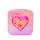 Girl's Sparking Sequin Heart Jewelry Box: Hot Pink