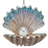 Pink Painted Resin Clam Shell With Pearl Ornament