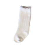 Soft Cable Knit Socks: White