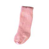 Soft Cable Knit Socks: Pink