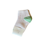 Color Block Ankle Socks: Purple/Green