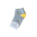 Color Block Ankle Socks: Blue/Yellow