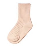 Kids' Solid Color Crew Socks - Blush