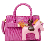 Crocodile Pony Handbag: Hot Pink