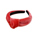 Velvet Knotted Headband: Sunset Coral