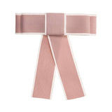Barrette With Wide White Trimmed Bow: Antique Pink