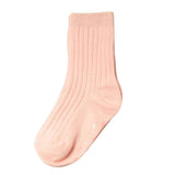 Kids' Solid Color Crew Socks - Pink