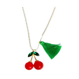 Rhinestone Cherries Necklace