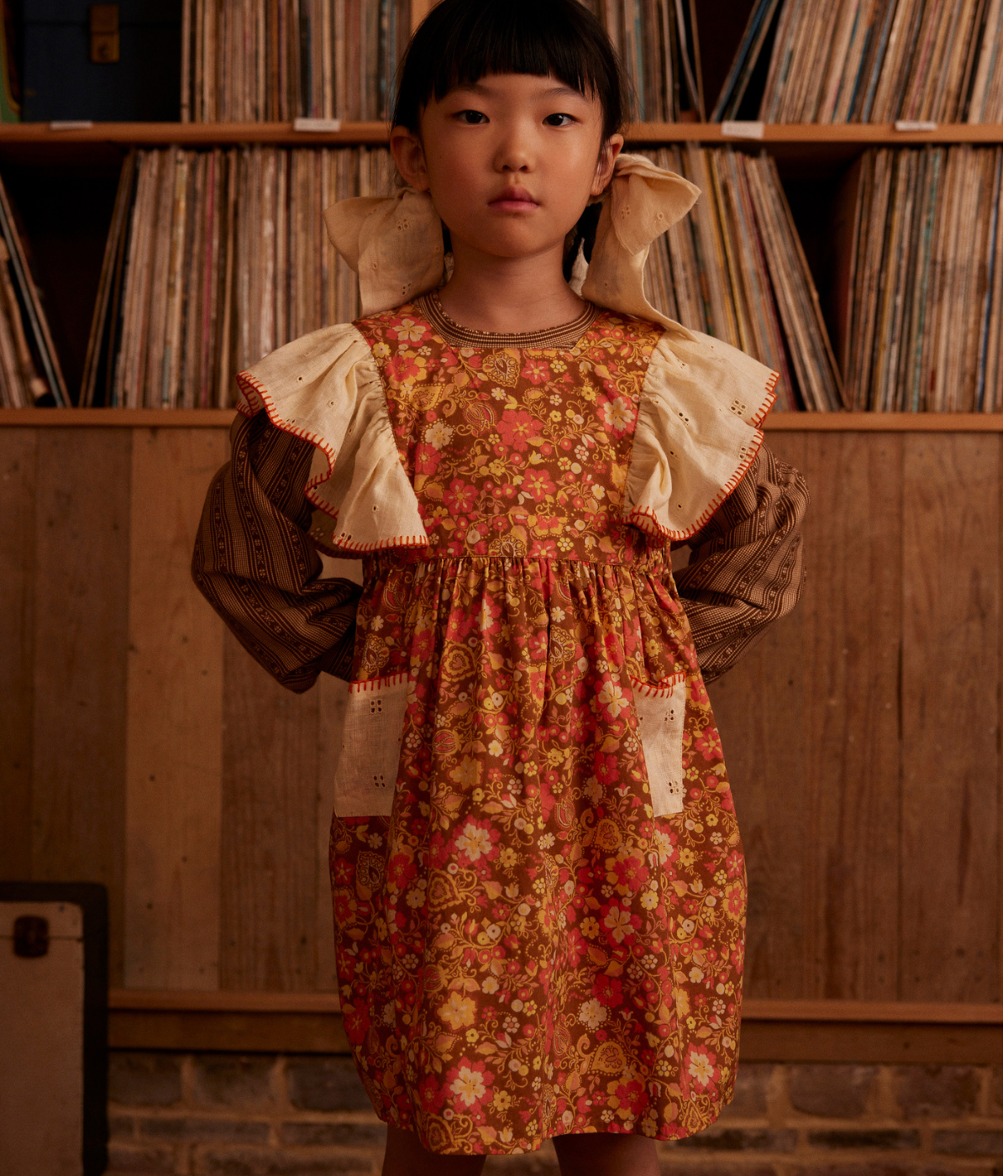 Ursina Frill Pinafore - Autumn Harvest Floral – Dalhouse Ursina Frill Pinafore - Autumn Harvest Floral – Dalhouse