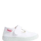 Velcro T-Strap - White