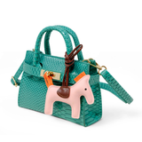 Vivid Crocodile Pony Handbag - Green