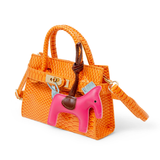 Vivid Crocodile Pony Handbag - Orange