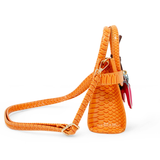Vivid Crocodile Pony Handbag - Orange
