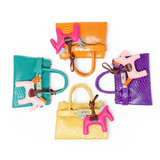 Vivid Crocodile Pony Handbag - Orange