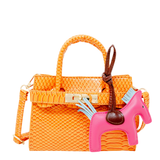 Vivid Crocodile Pony Handbag - Orange