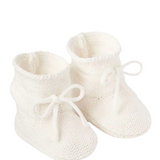 White Garter Knit Baby Booties