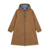 Women Hooded Rain Coat - Brown