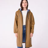 Women Hooded Rain Coat - Brown