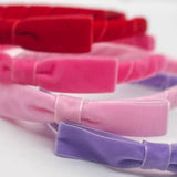 Velvet "Lottie" Headband - Red