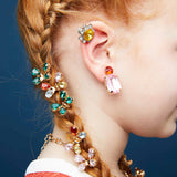 Multi-colored Gem Clip-On Earring Set
