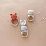 Cotton Rattle Teether - Grey Bunny