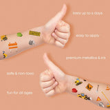 Kids Metallic Temporary Tattoos - Construction
