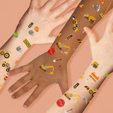 Kids Metallic Temporary Tattoos - Construction