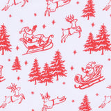 Holiday Toile Footie - Red