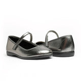 Classic Mary Janes in Silver Shimmer