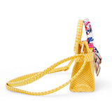Vivid Crocodile Scarf Handbag: Yellow