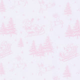 Holiday Toile Footie - Pink