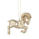 Golden Resin Celestial Ram Ornament