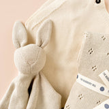 Pique Blanket + Bunny Lovey Birch Baby Set