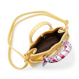 Vivid Crocodile Scarf Handbag: Yellow