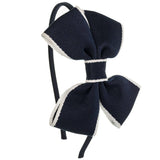 Butterfly Bow Headband: Navy Blue