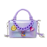 Shiny Baguette Jumbo Chain Bag: Purple